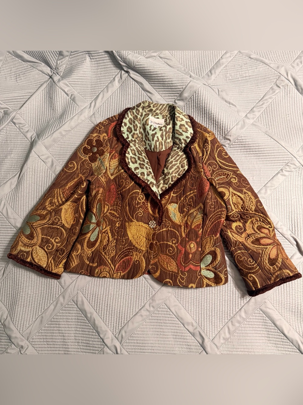 3 Sisters Women’s Boho Floral Blazer Jacket Size M | Preowned | G3